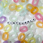Frosted Matte Transparent Rainbow Colored Acrylic Chain Links (9mm x 15mm)