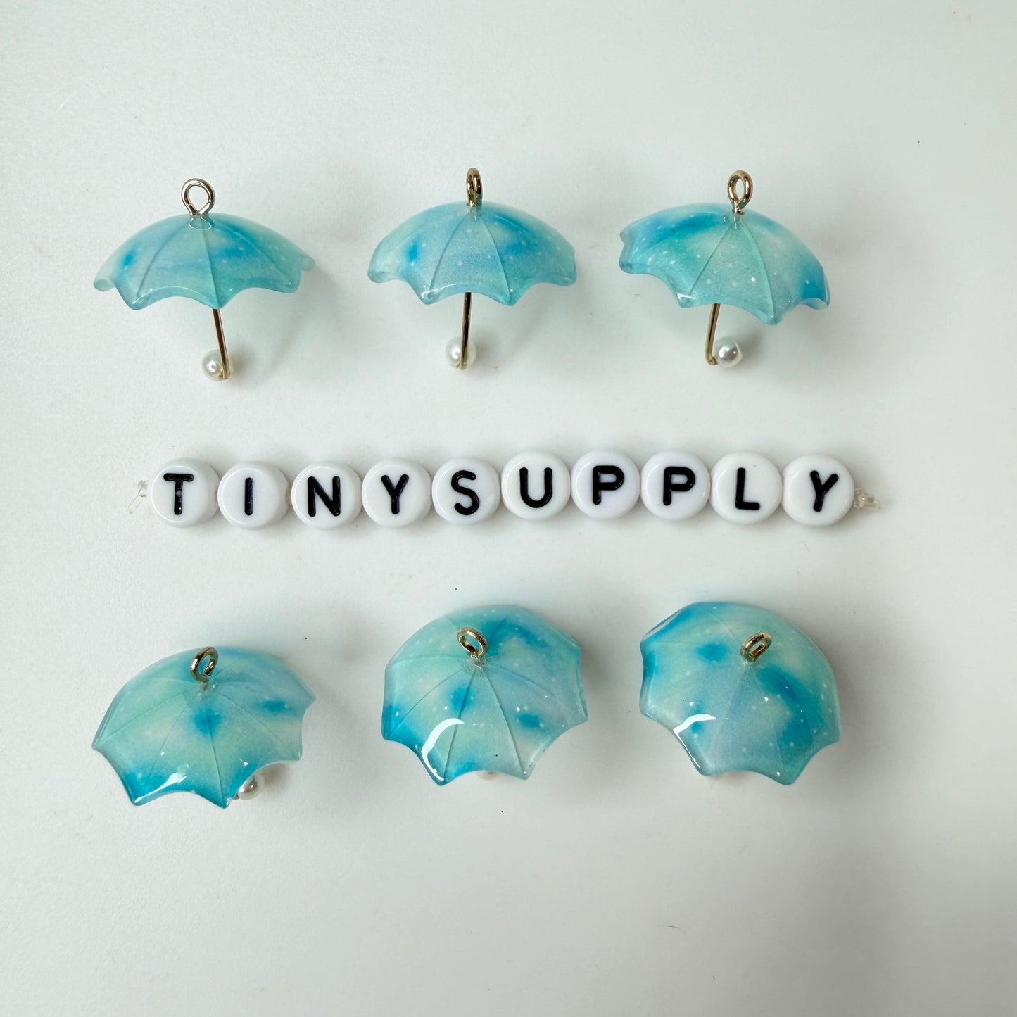 22MM Ombre Yellow, Green, Purple and Blue Umbrella Resin Charm