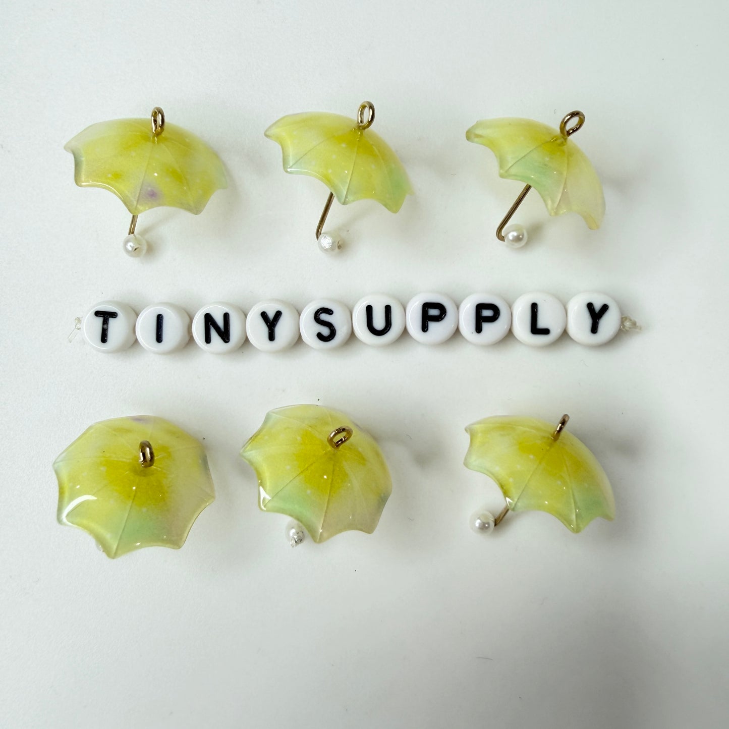 22MM Ombre Yellow, Green, Purple and Blue Umbrella Resin Charm