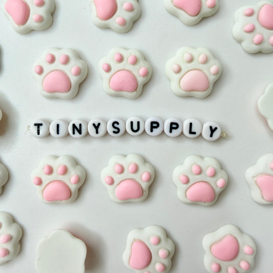 2CM Pink Paw Flatback, Cabochon Animal Themed