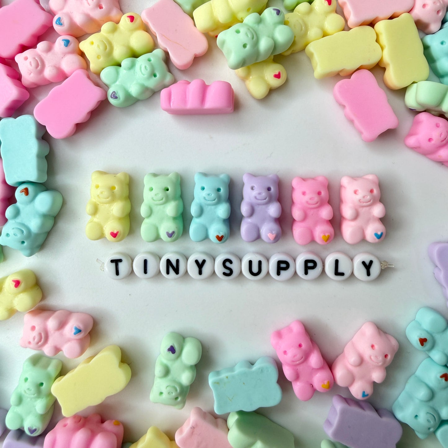Cute Marshmallow Gummy Bear Flatback Charm NO EYE PIN (10mm x 17mm)