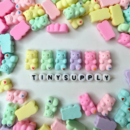 Cute Marshmallow Gummy Bear Flatback Charm NO EYE PIN (10mm x 17mm)