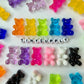 Clear Transparent Rainbow Bear Flatback Charm NO EYE PIN (23mm x 35mm)