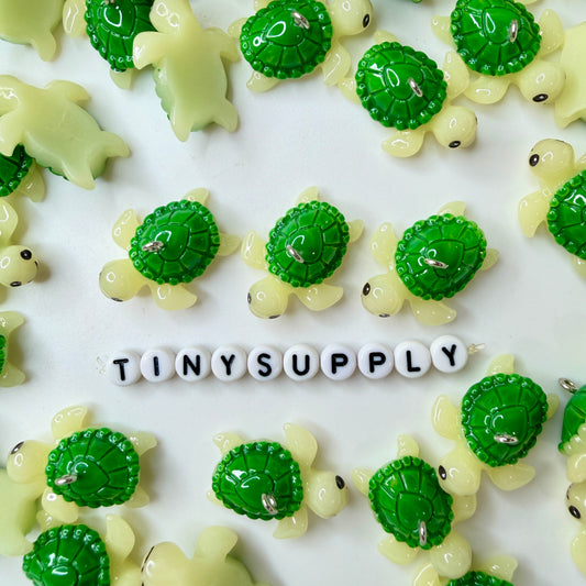 Cute Green Sea Turtle Charms (28mm x 10mm)