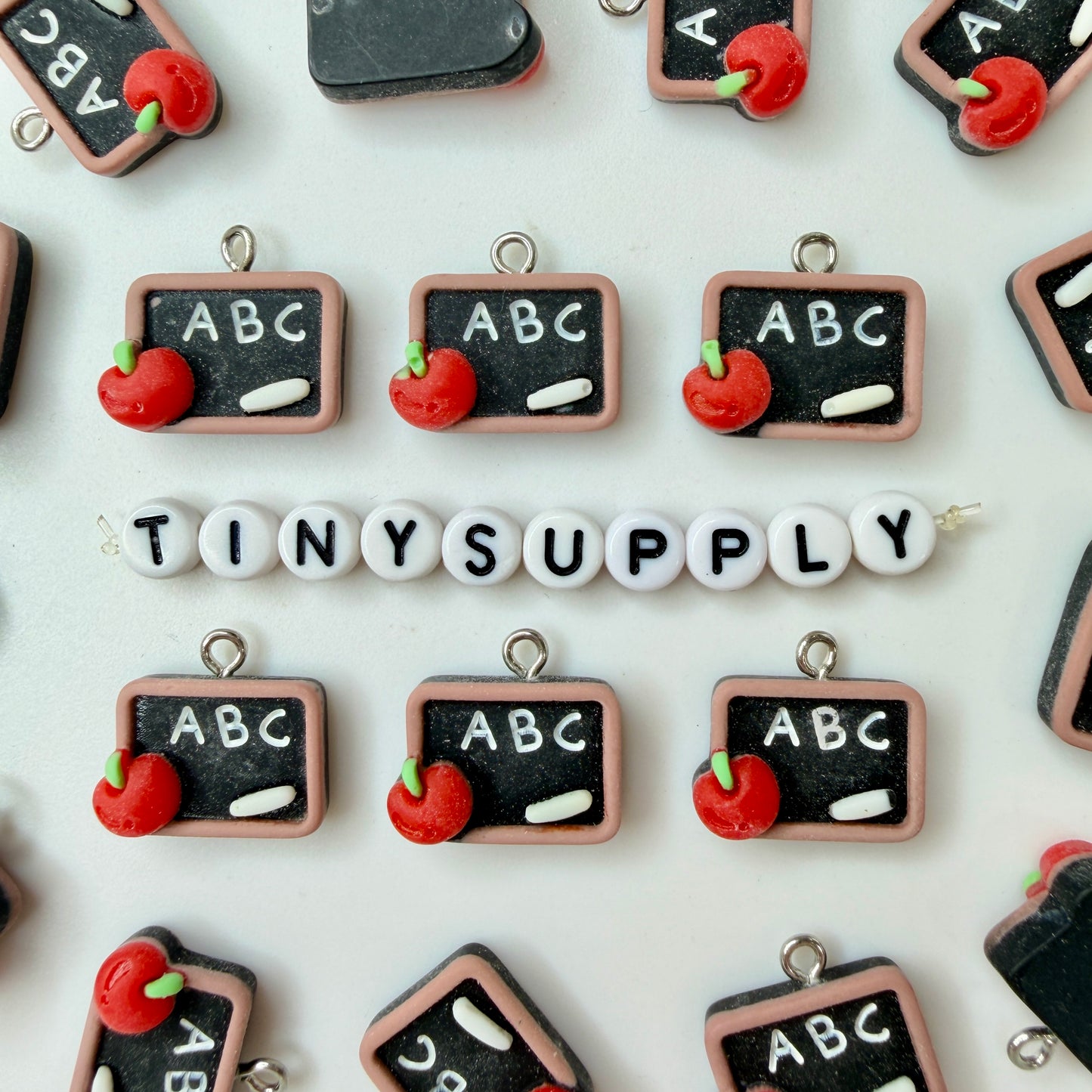 1.9cm x 1.8cm ABC Chalkboard, School Themed Charms
