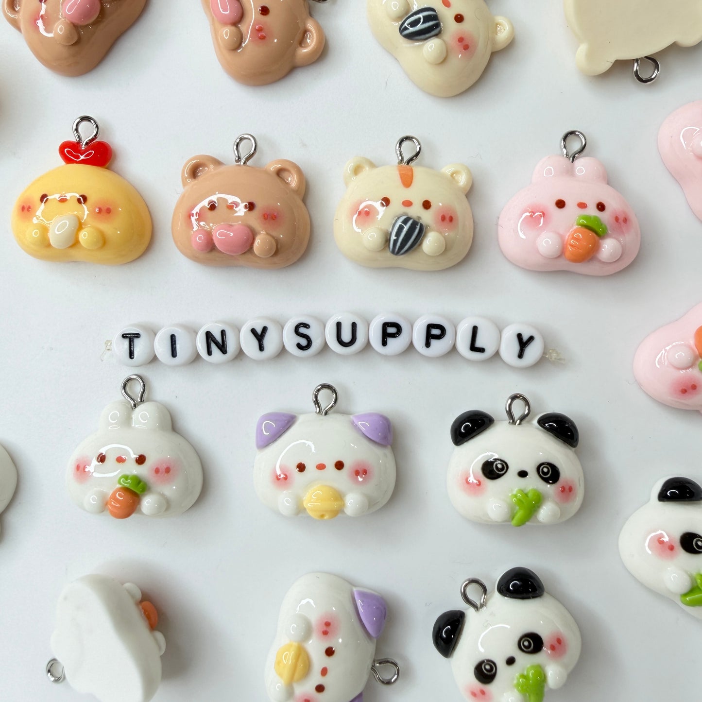 Chibi Animals (Hamster, Bunny, Panda, Chicken, Cat, Bear) Resin Themed Charms