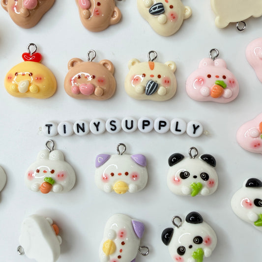 Chibi Animals (Hamster, Bunny, Panda, Chicken, Cat, Bear) Resin Themed Charms