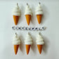 4CM Swirly Ice Cream Cone, Food Themed Charms