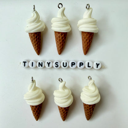 4CM Swirly Ice Cream Cone, Food Themed Charms