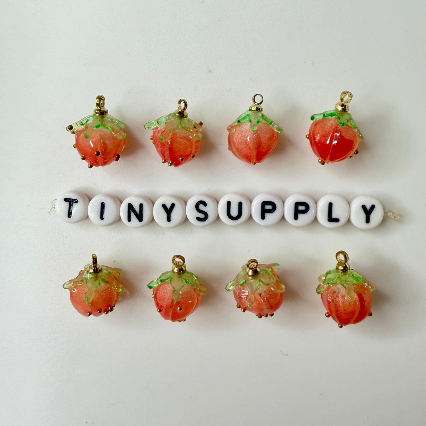 Resin Pink Red Blue Orange Hot Pink Strawberry Flower Charm (15mm x 10mm x 10mm)