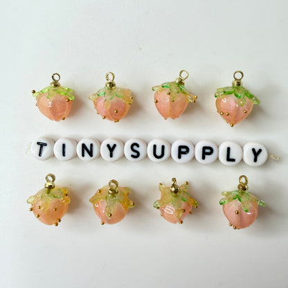 Resin Pink Red Blue Orange Hot Pink Strawberry Flower Charm (15mm x 10mm x 10mm)