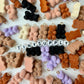 Neutral Colored Velvet Gummy Bear Charms with Eye Pins (12mm x 18mm)