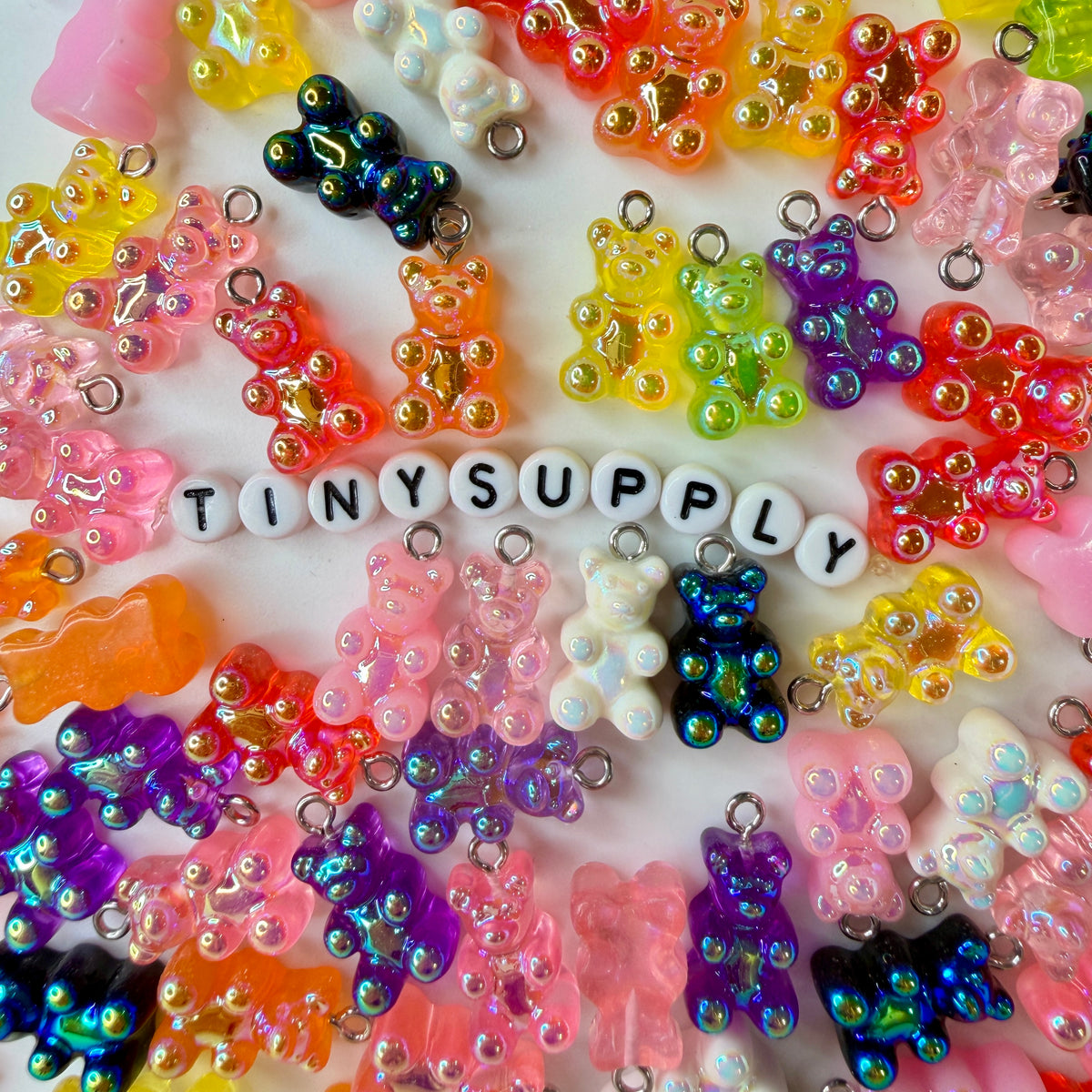 AB Solid Colored Gummy Bear Charms (10mm x 17mm)