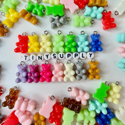 Solid Basics Colored Gummy Bear Charm with Eye Pin (10mm x 16mm)