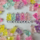 Glitter Gummy Bear Charm with Eye Pin (10mm x 16mm)