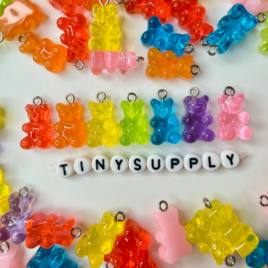 Colorful Gummy Bear Charm with Eye Pin (10mm x 16mm)