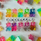Glitter Gummy Bear Charm with GOLD Eye Pin (20mm x 13mm)