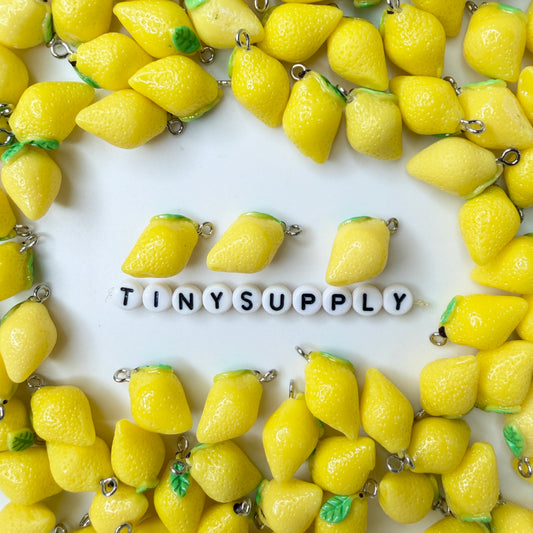 Resin Yellow Lemon Charm (20mm x 12mm x 12mm)