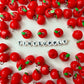 Resin Red Apple Fruit Charm (15mm x 12mm)