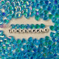 8MM AB Sky Blue Transparent Acrylic Heart Spacer Beads with Vertical Hole