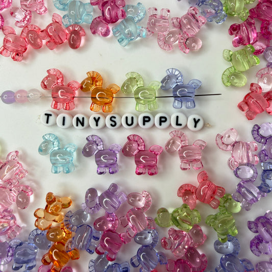 Chunky 17MM Mixed Color Translucent Horse Acrylic Bead