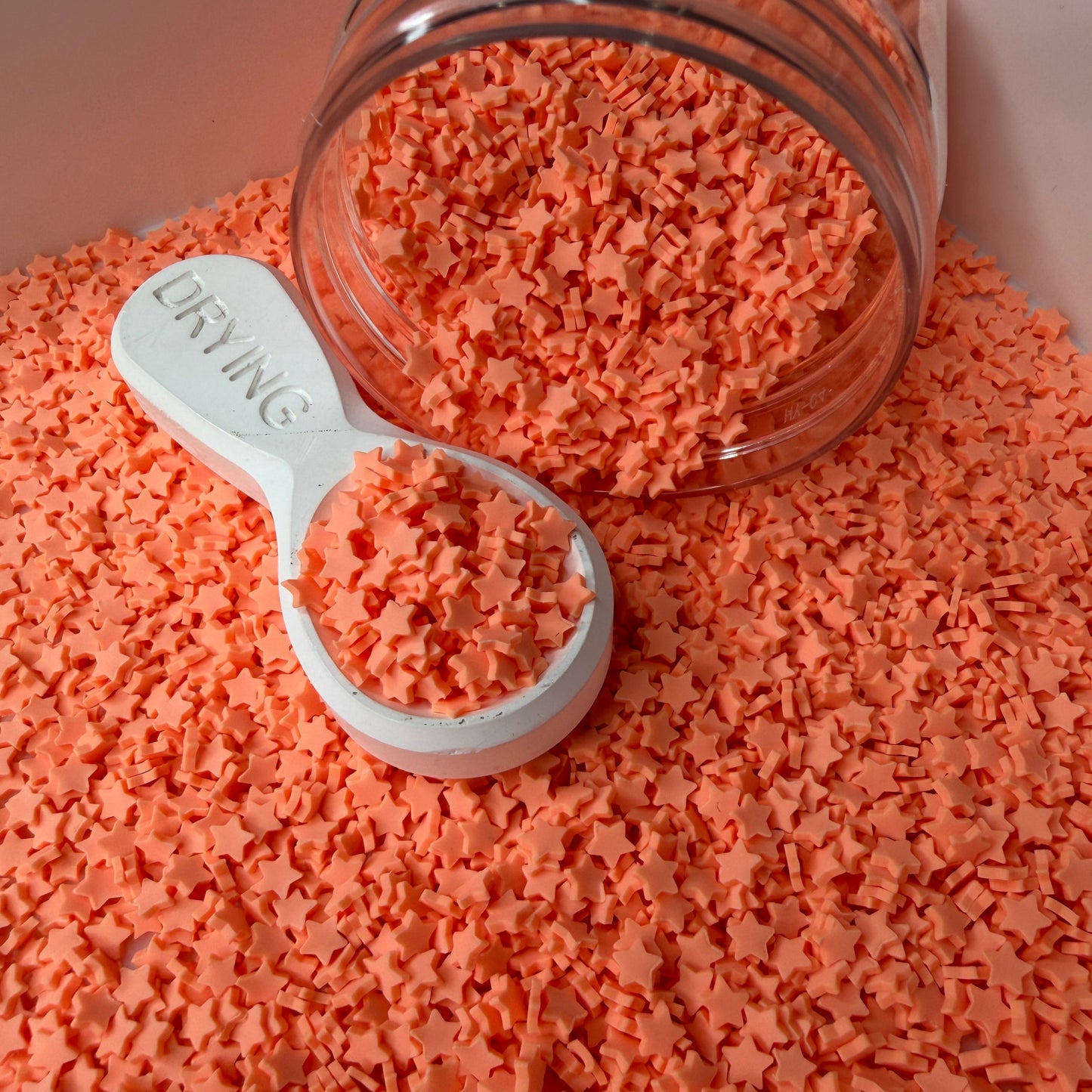 5mm Light Orange Star V2 Polymer Clay Sprinkle Pieces (NOT EDIBLE) D55-03