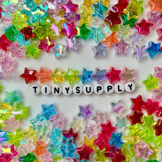 10MM AB Mixed Color Transparent Acrylic Star Spacer Beads