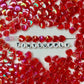 8MM AB Red Transparent Acrylic Heart Spacer Beads with Vertical Hole