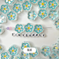 Chunky Flower Outline Enamel Acrylic Bead (19x19mm)