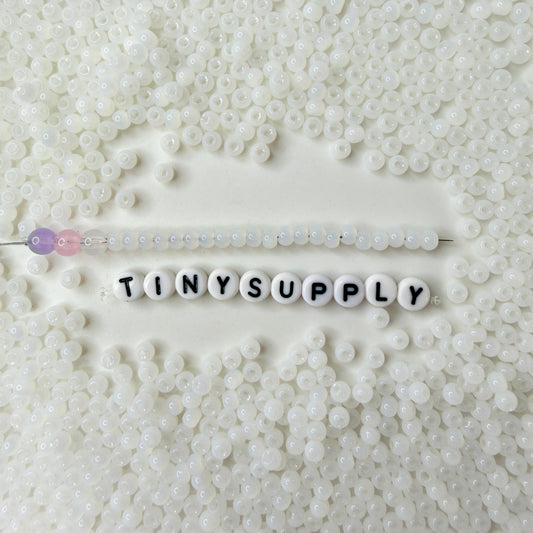 4MM 6/0 Imitation Cat Eye Seed Bead-White (02A-03)
