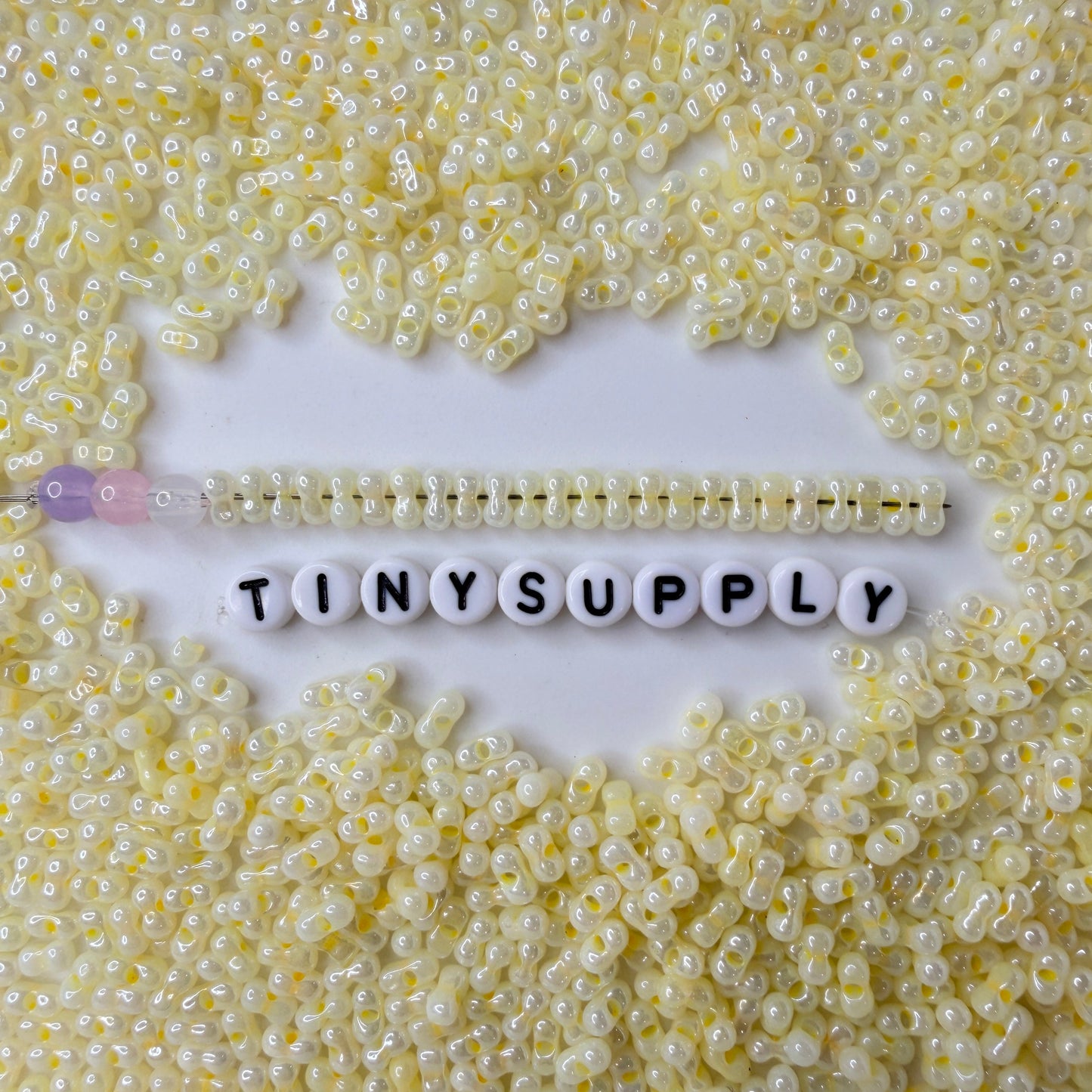 6MM Luster Peanut Shaped Seed Beads-Yellow (K010-4H)