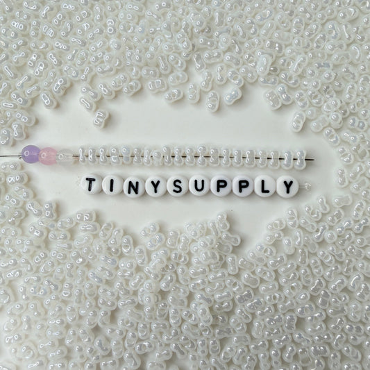 6MM Luster Peanut Shaped Seed Beads-White (K010-4D)