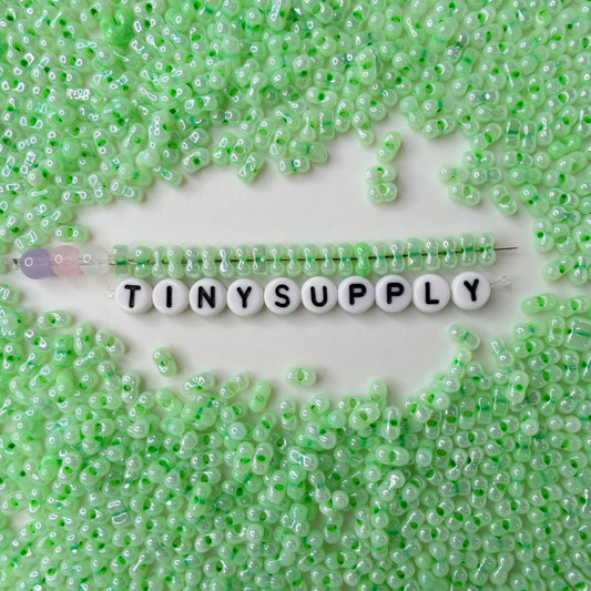 6MM Luster Peanut Shaped Seed Beads-Green (K010-4C)