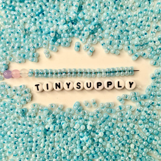 6MM Luster Peanut Shaped Seed Beads-Light Sky Blue (K010-4B)
