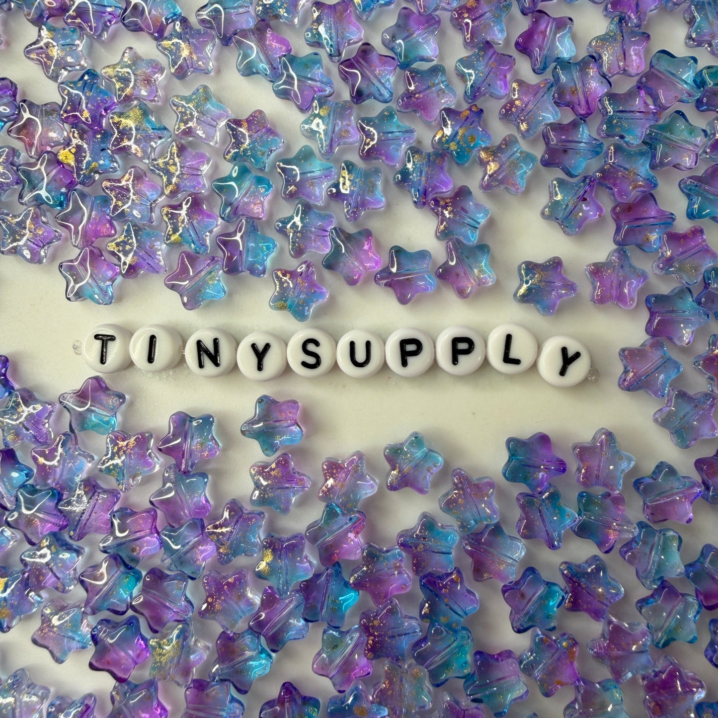 8MM Purple Galaxy, Gold Speckled Colored Glass Star Beads F04