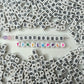 White CUBE Black Letter A-Z Alphabet Individual Beads (6MM)