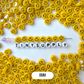 HORIZONTAL HOLE Yellow Flat Round Happy Face Beads (Multiple sizes)