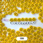 HORIZONTAL HOLE Yellow Flat Round Happy Face Beads (Multiple sizes)