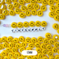 HORIZONTAL HOLE Yellow Flat Round Happy Face Beads (Multiple sizes)