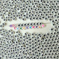 7MM White Flat Round Acrylic with Hashtag, Pound Sign Symbol Beads