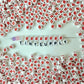 7MM White Flat Round Acrylic with Hashtag, Pound Sign Symbol Beads