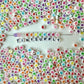 7MM White Flat Round Acrylic with Hashtag, Pound Sign Symbol Beads