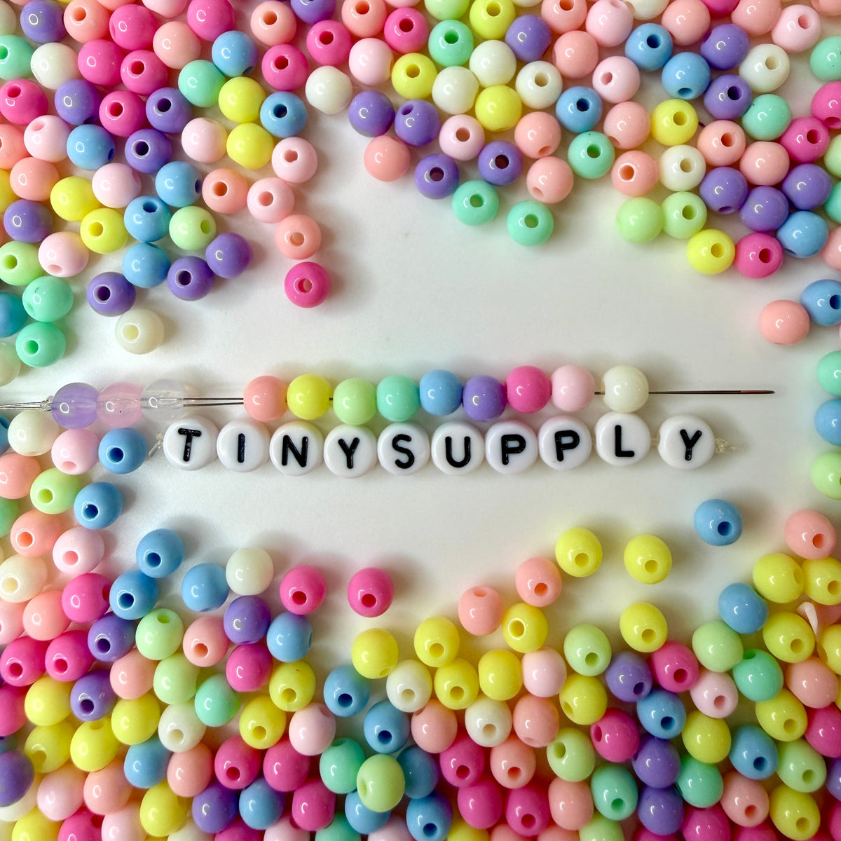 6MM/8MM Mix Solid Colored Acrylic Round Ball Beads