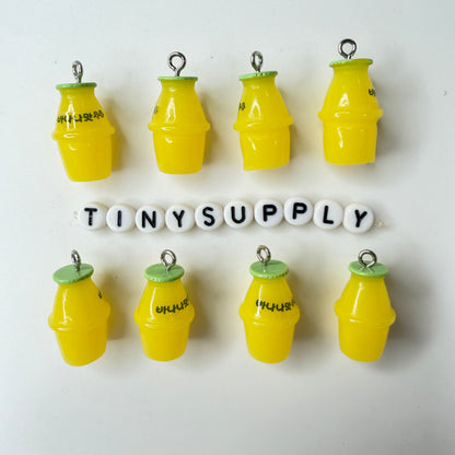Korean Banana, Strawberry, Chocolate Milk Bottle Charms (21MM x 31MM)