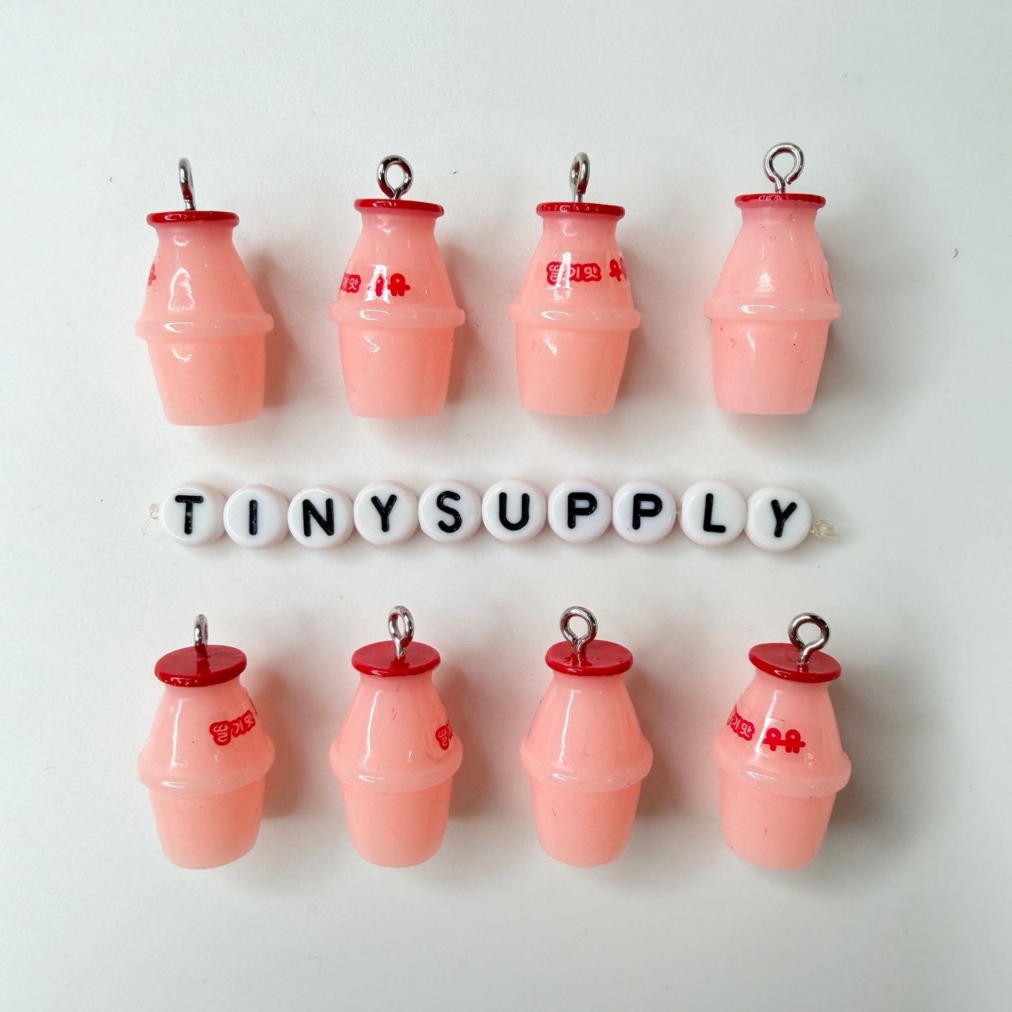 Korean Banana, Strawberry, Chocolate Milk Bottle Charms (21MM x 31MM)