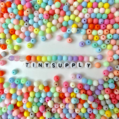 6MM/8MM Mix Colored Matte Acrylic Round Ball Beads