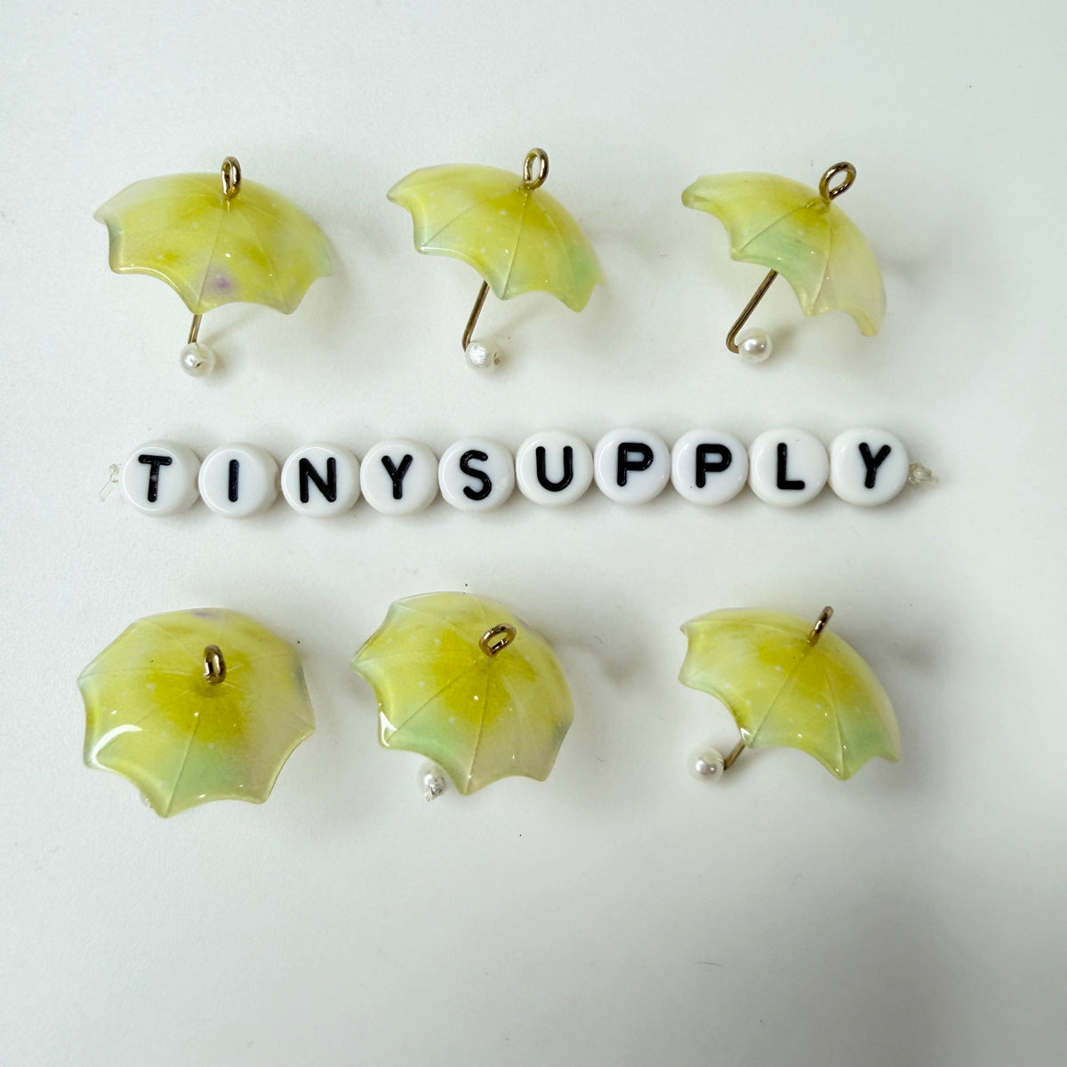 22MM Ombre Yellow, Green, Purple and Blue Umbrella Resin Charm