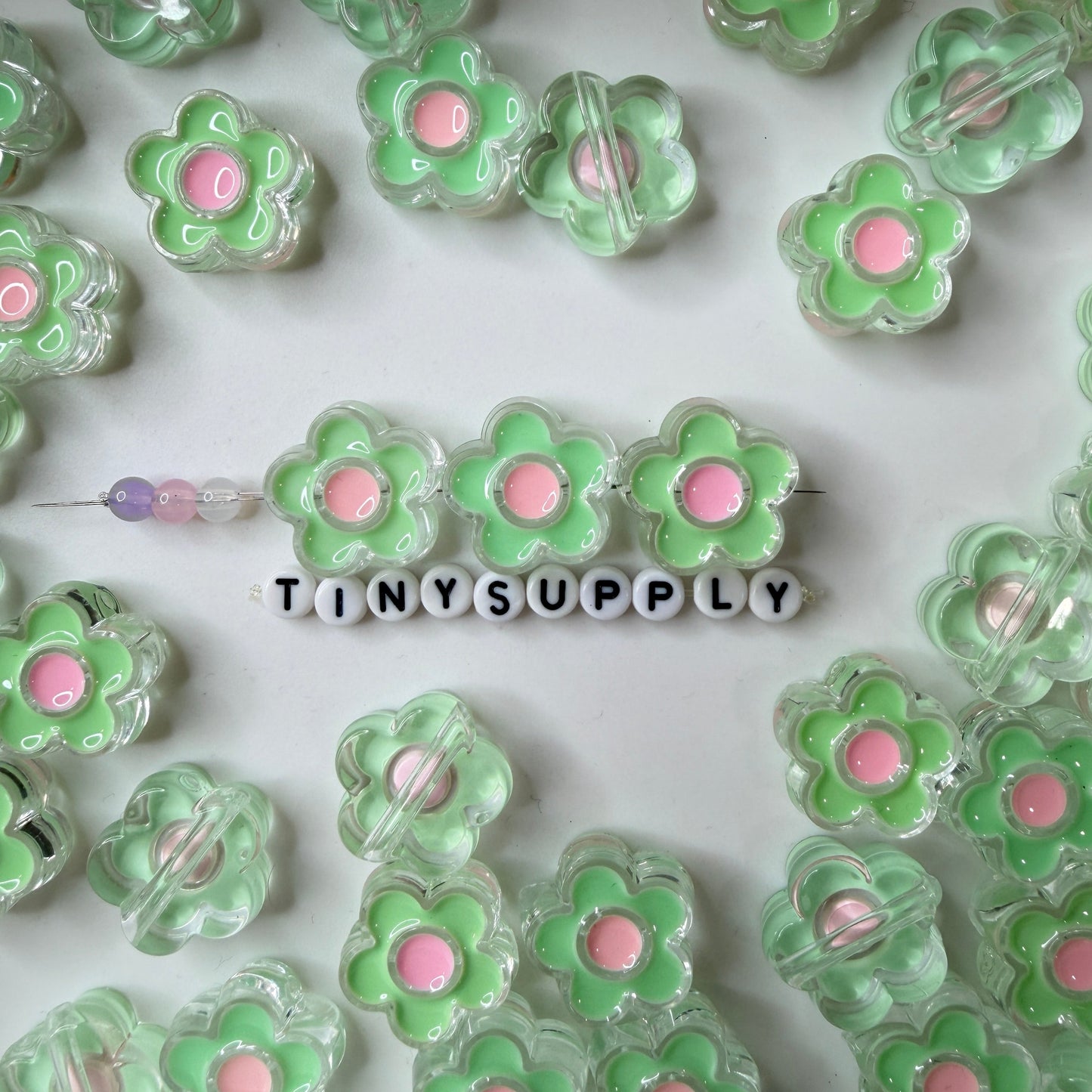 Chunky Flower Enamel Acrylic Bead (18x24mm)