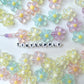 Chunky 19MM x 20MM Solid/Transparent Glitter Puffy Flower Acrylic Beads