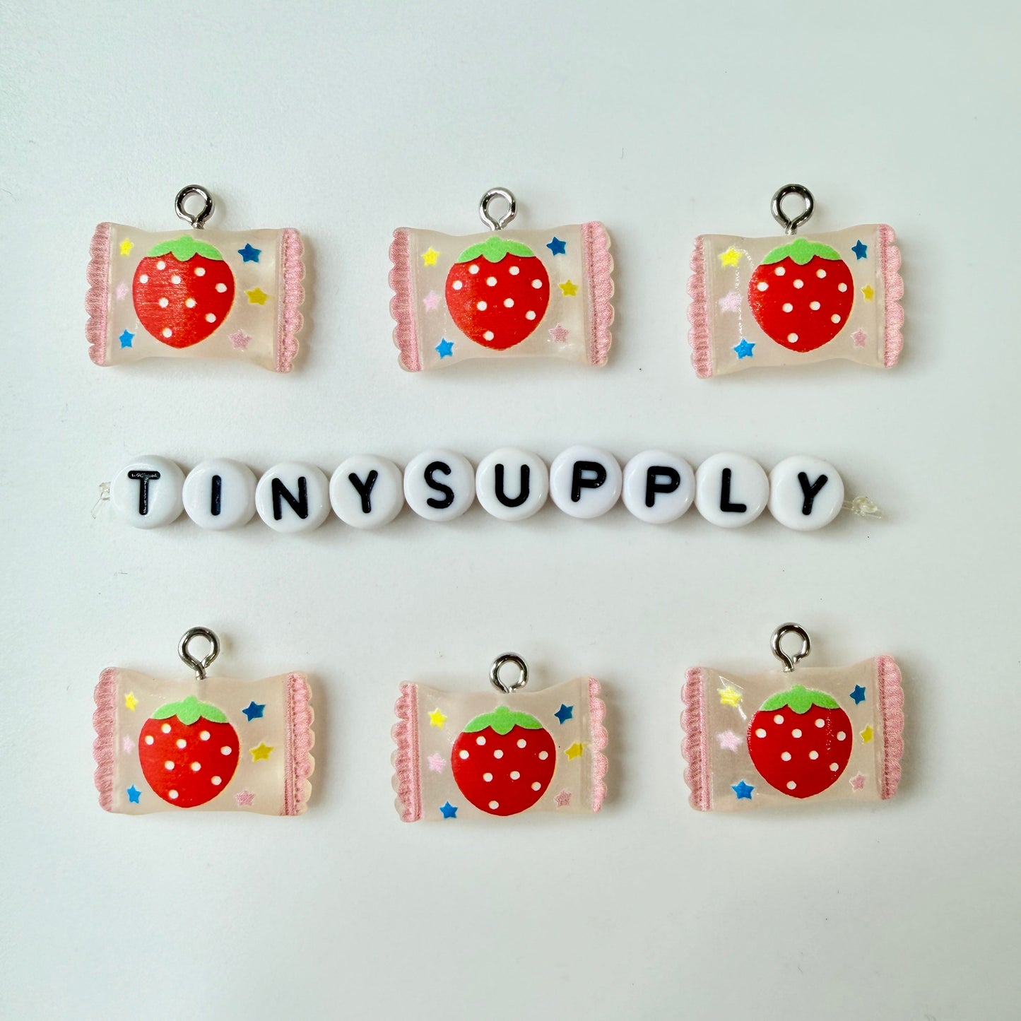 13MM x 20MM Transparent Matte Carrot, Strawberry, Bunny Wrapped Candy Charm